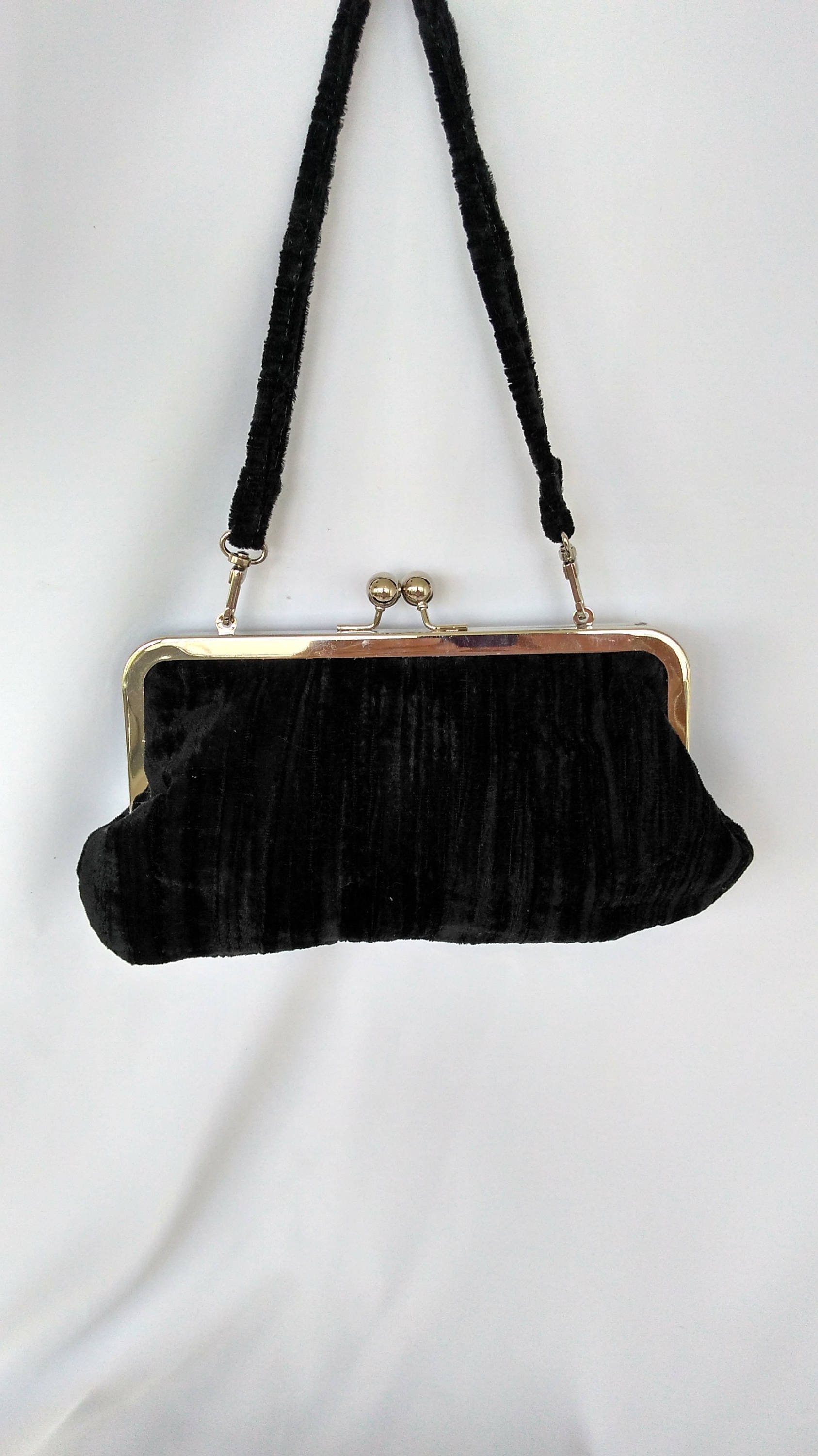 Black velvet clutch purse black bridal clutch black velvet Etsy
