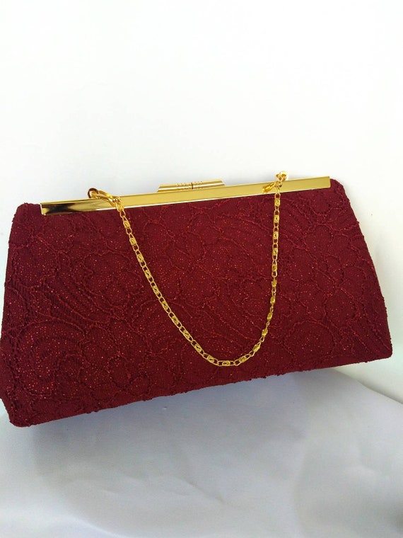 red bridal purse