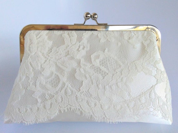 Ivory lace clutch off white Bridal clutch ivory floral lace | Etsy