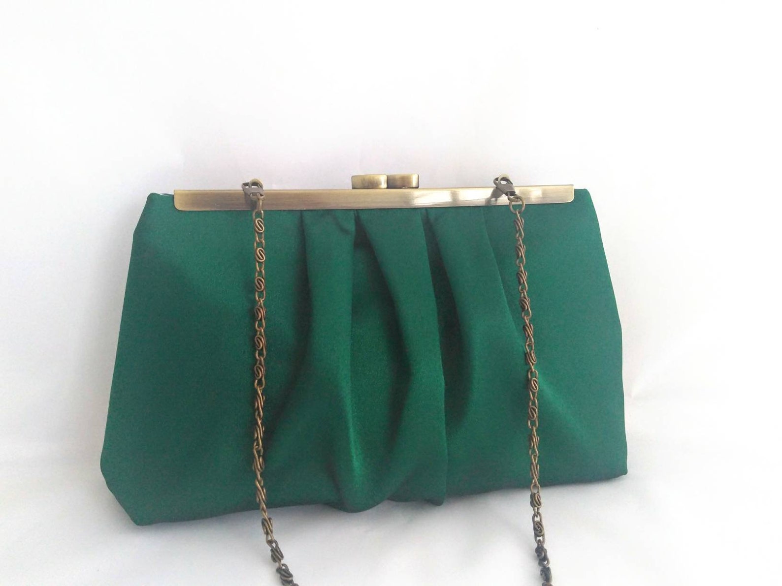 Green Satin clutch purse green bridal clutchsatin clutch | Etsy