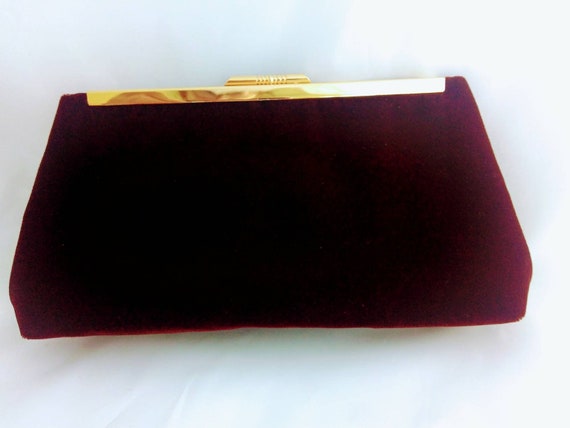 burgundy velvet purse