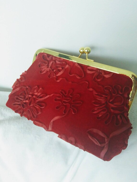 red velvet clutch