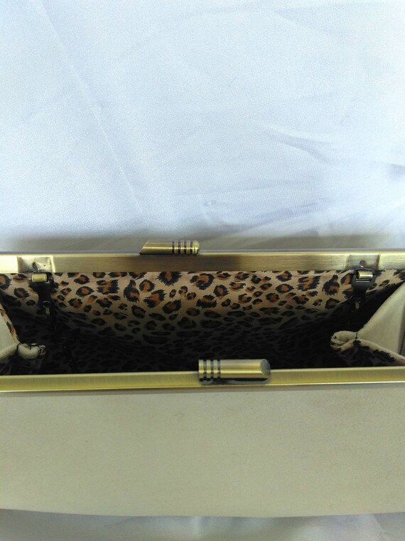 taupe suede clutch bag