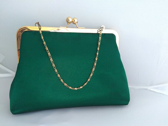 green clutch bag