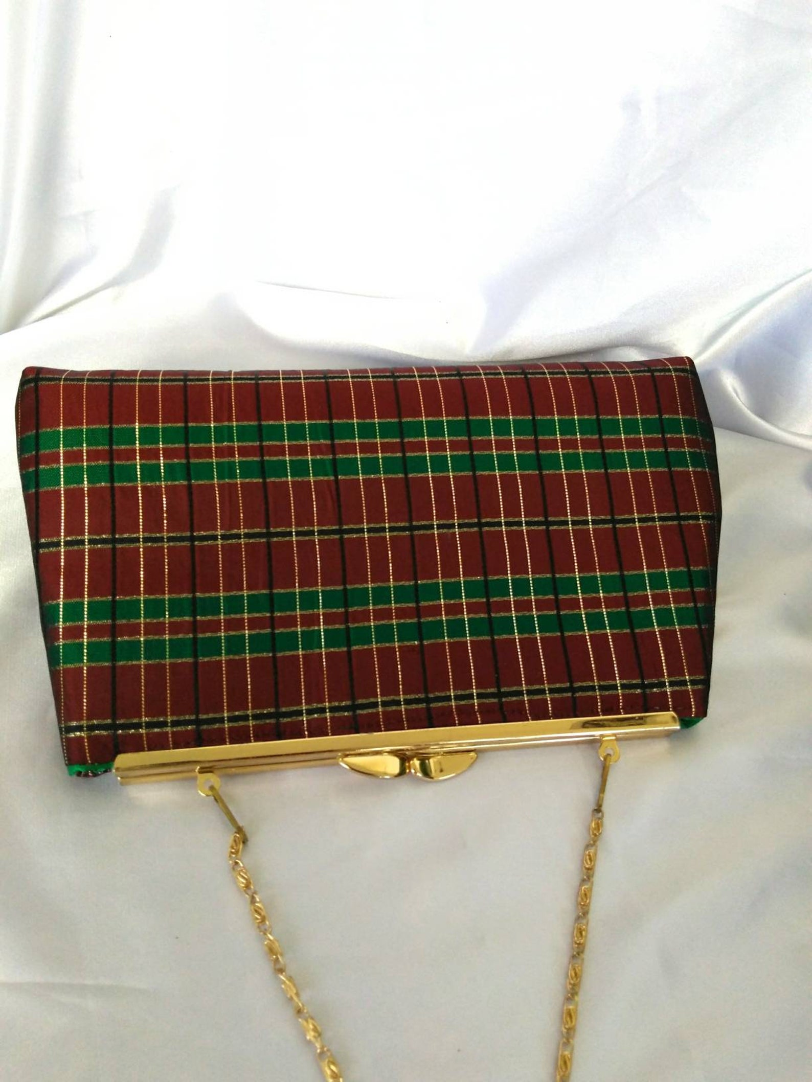 Burgundy Plaid clutch purse burgundy purse red holiday Etsy