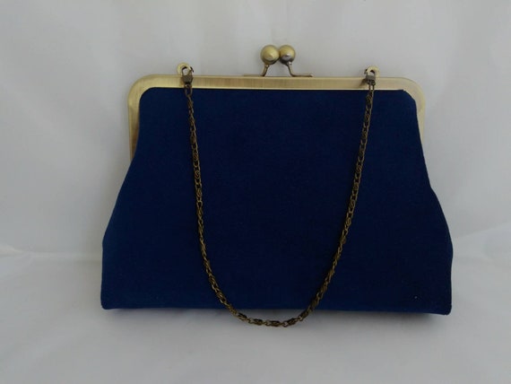 blue velvet purse