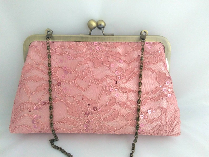 dusty rose evening bag
