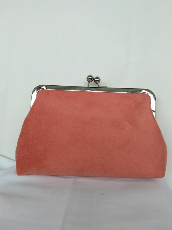coral clutch purse
