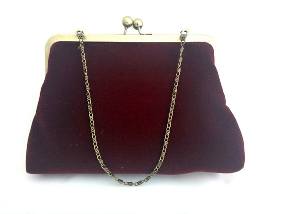 burgundy velvet clutch