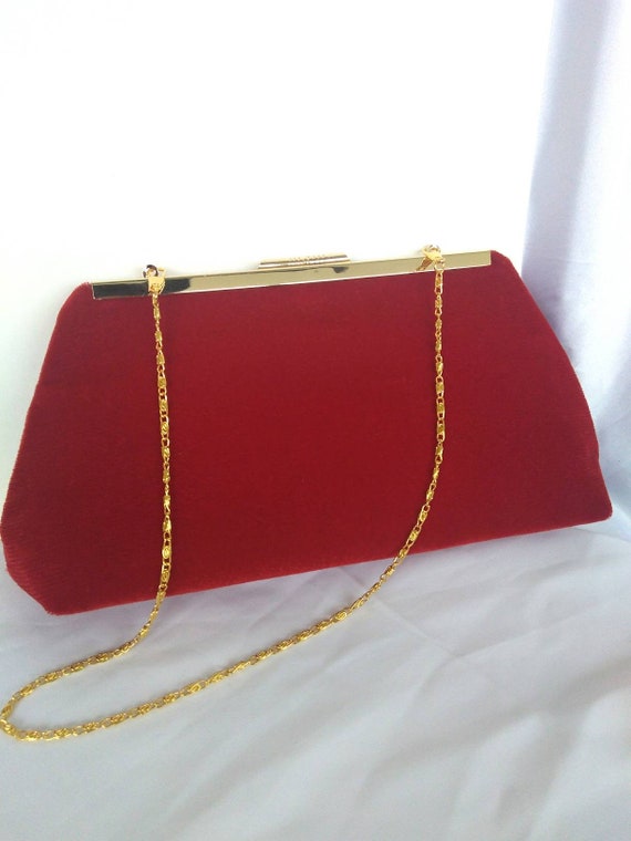 red velvet clutch purse