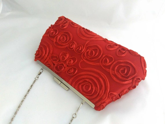 red bridal clutch