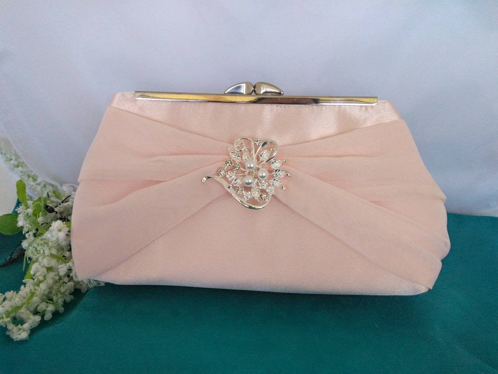 Blush chiffon Clutch purse blush clutch purse blush Bridal Etsy