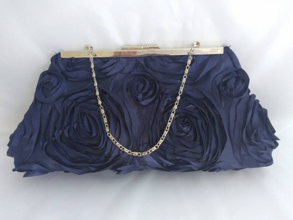 navy blue satin handbags