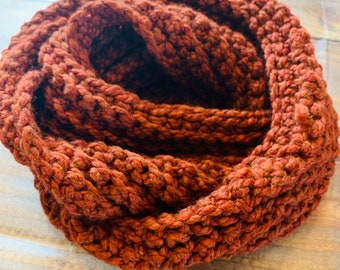 Chunky Wool-blend Crochet Infinity Scarf - Etsy