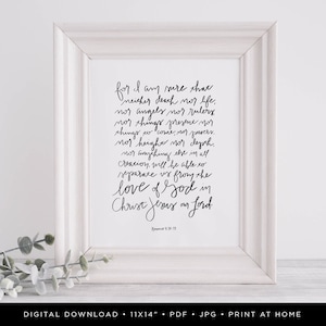 Romans 8:38-39 | Digital Download | 11x14 printable | Quote | Bible Verse | New Testament | love of God | nothing can separate