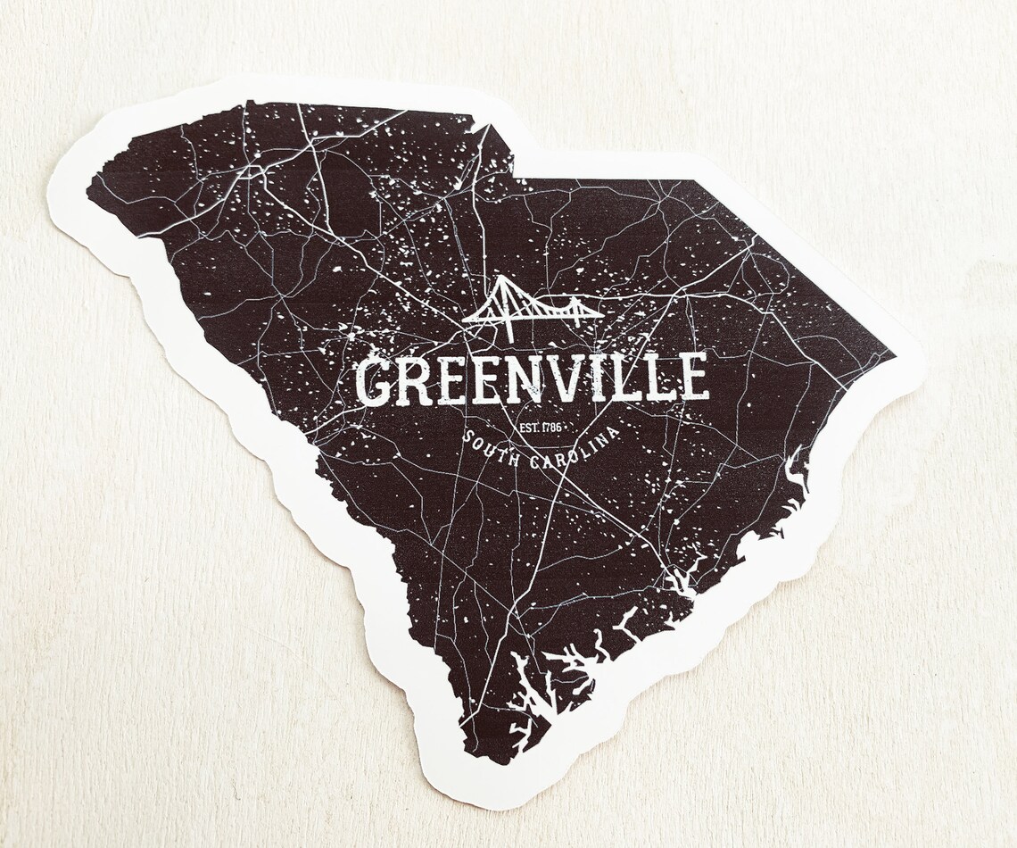 Greenville SC Sticker Greenville vinyl Decal South Etsy