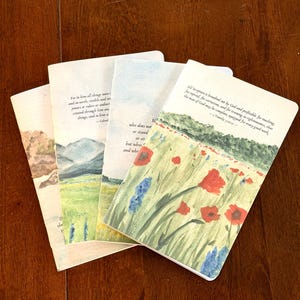 Watercolor print Handmade Scripture Journal 5.5x8.5in | 48 pages | Dot grid | blank | sermon bible notes