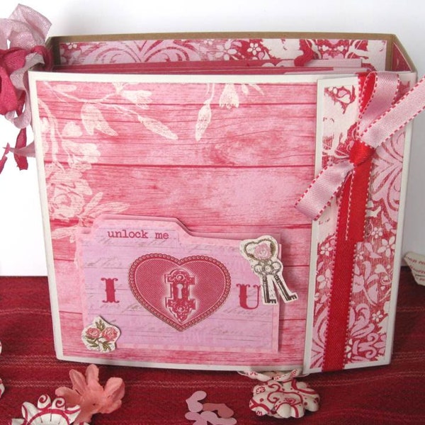 Valentin scrapbooking Mini Album, Love Mini Album Scrapbook 5.5 x 5, cadeau de Saint Valentin