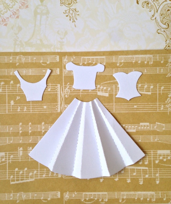 die cut dress Small Dress Die Cut: Accordion Pleat Paper Dress, Scrapbooking