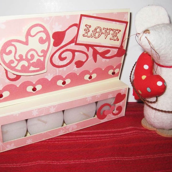 Journée carte amour Valentin, carte de voeux fait main papier, carte d'anniversaire bougie chauffe-plat bougie