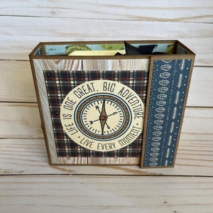 Camping Adventure Scrapbook mini album, Father’s Day photo album for Dad, summer Birthday Gift for men