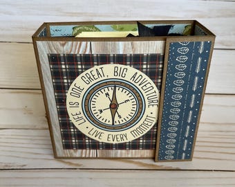 Camping Adventure Scrapbook mini album, Father’s Day photo album for Dad, summer Birthday Gift for men