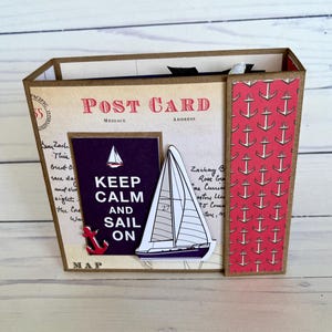 Nautical Scrapbook Mini Album, Sailing Beach theme Ocean Seaside Mini book Memory Album, Authentique Scrapbook