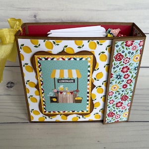 Summer scrapbook Mini Album, lemonade stand photo album, memory book family summer fun birthday gift