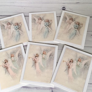 Christmas Angels boxed set of Blank greeting cards, religious note cards set of 6, Holiday gift