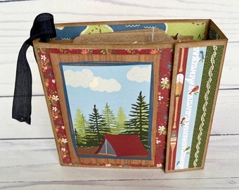 Camping Scrapbook mini album, Father’s Day photo album for Dad, Birthday Christmas Gift for men