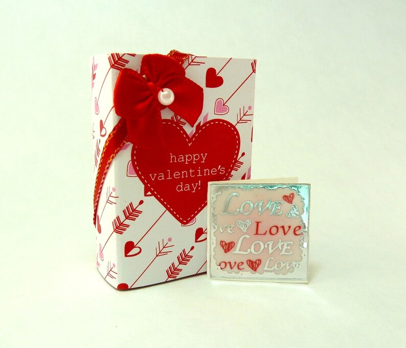 Large Valentine gift box with card attached. Etsy