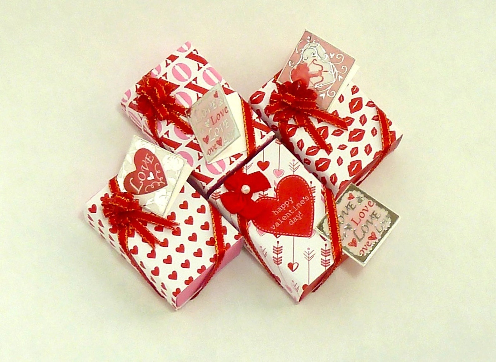 Large Valentine gift box with card attached. Etsy