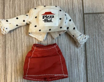 Pizza Hut Fun Skipper Doll Outfit Skirt, Top Red Black Y2K 2000s Barbie Clothes