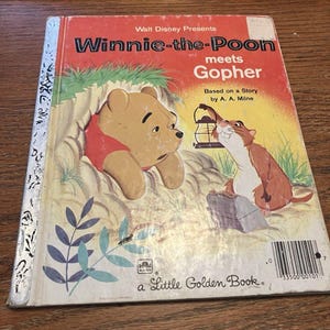 Winnie The Pooh Meets Gopher, A Little Golden Book 1965 Disney Hard Cover