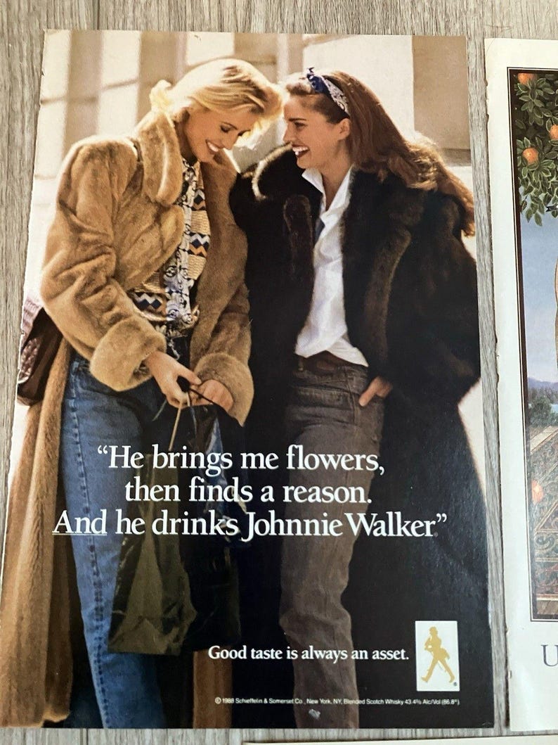 Lot of Alcohol Print Ads 1989 Johnnie Walker, Grand Marnier, Chivas Regal image 3