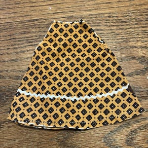 バービー人形スカート 1960年代 ヴィンテージ オレンジ ブラウン プリント リボン クローン