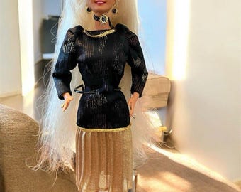 Cut N Style Barbie Blonde Original Jewelry Long Hair Redressed vintage 90s