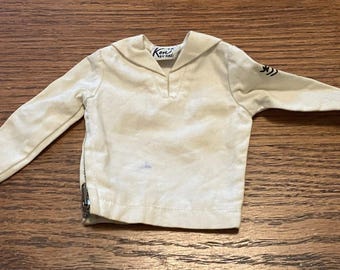 Vintage Ken Doll Sailor #796 White Uniform Shirt Navy Barbie Clothes