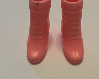 Barbie Doll Pink Ankle Boots Hiking Winter Outdoor Work Sock Top vintage