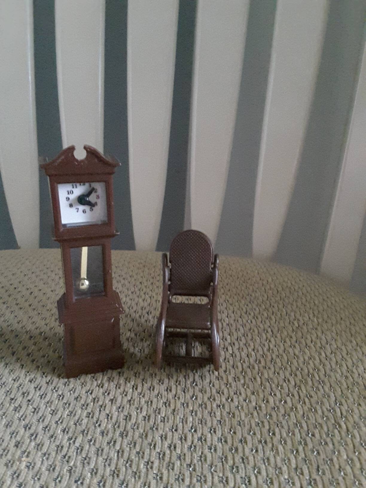 Vintage Fisher Price Dollhouse furniture grandfather clock Etsy