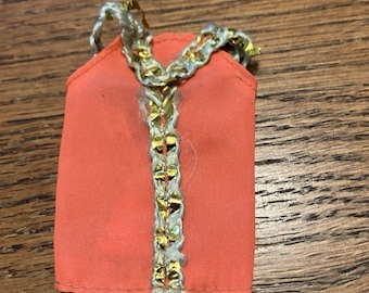 Dawn Doll Orange Dress Gold trim vintage 70s
