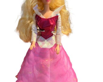 Disney-prinses Doornroosje Klassieke pop-ogen veranderen omkeerbare jurk