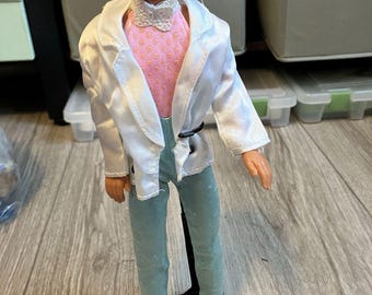 Vintage Ken Doll Redressed in Ice Capades Outfit-jumpsuit 80s 90s Barbie