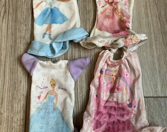 4 Barbie-pop fleece pyjama-nachthemden jaren 90 vintage veel bijpassende kindernachtkleding