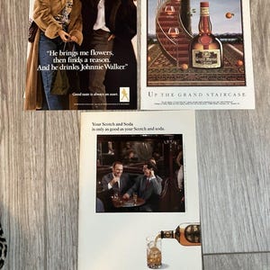 Lot of Alcohol Print Ads 1989 Johnnie Walker, Grand Marnier, Chivas Regal image 1