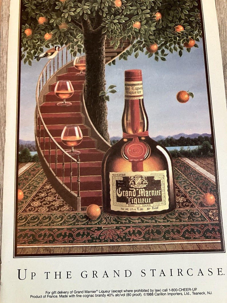 Lot of Alcohol Print Ads 1989 Johnnie Walker, Grand Marnier, Chivas Regal image 2