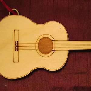 Laser cut and engraved wooden, Guitar