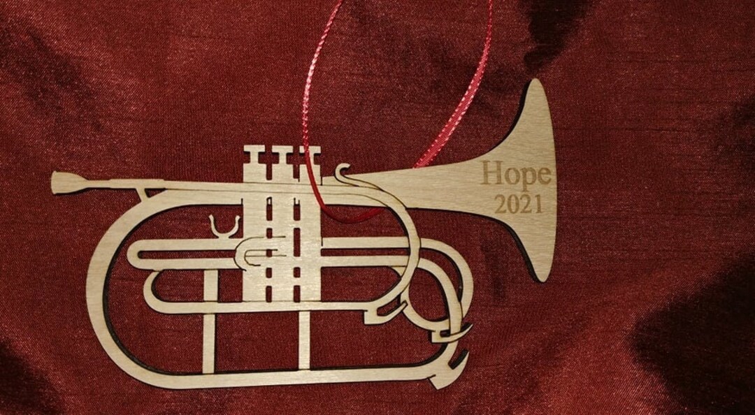 Laser Cut and Engraved Wooden mellophone Ornament Etsy