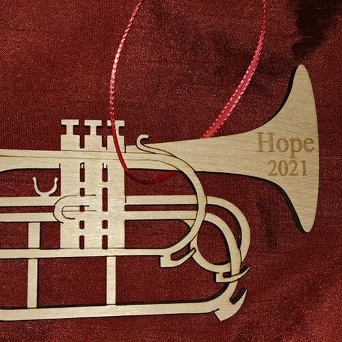 Laser Cut and Engraved Wooden baritone Ornament Etsy