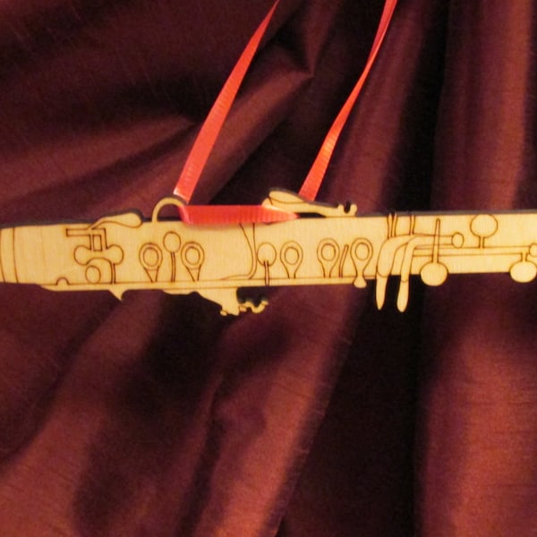 Laser cut and engraved wooden, Clarinet